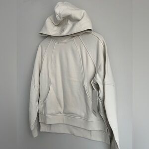 NWT White Lululemon Scuba Hoodie / Oversized Side-Slit Hoodie - Bone - Size XS/S
